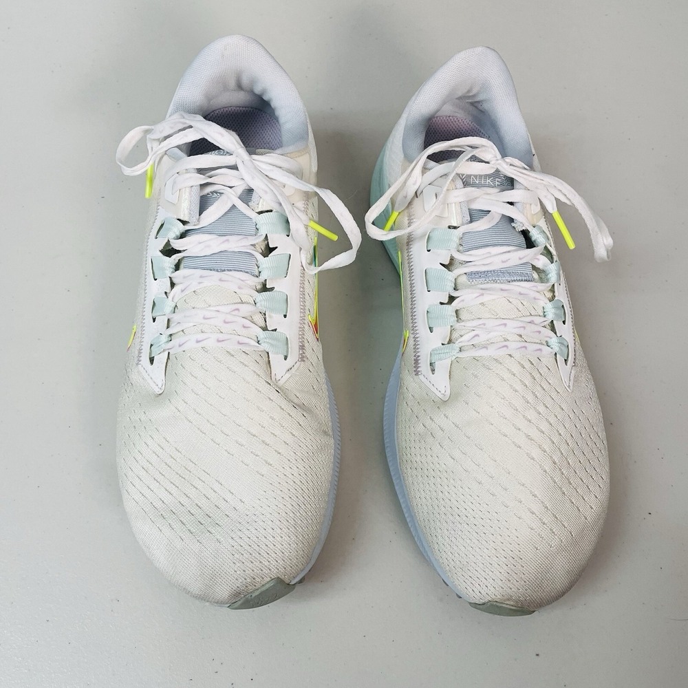 Nike Women 10 Air Zoom Pegasus 38 PRM White Volt Shoes  DH6507-111 Workout